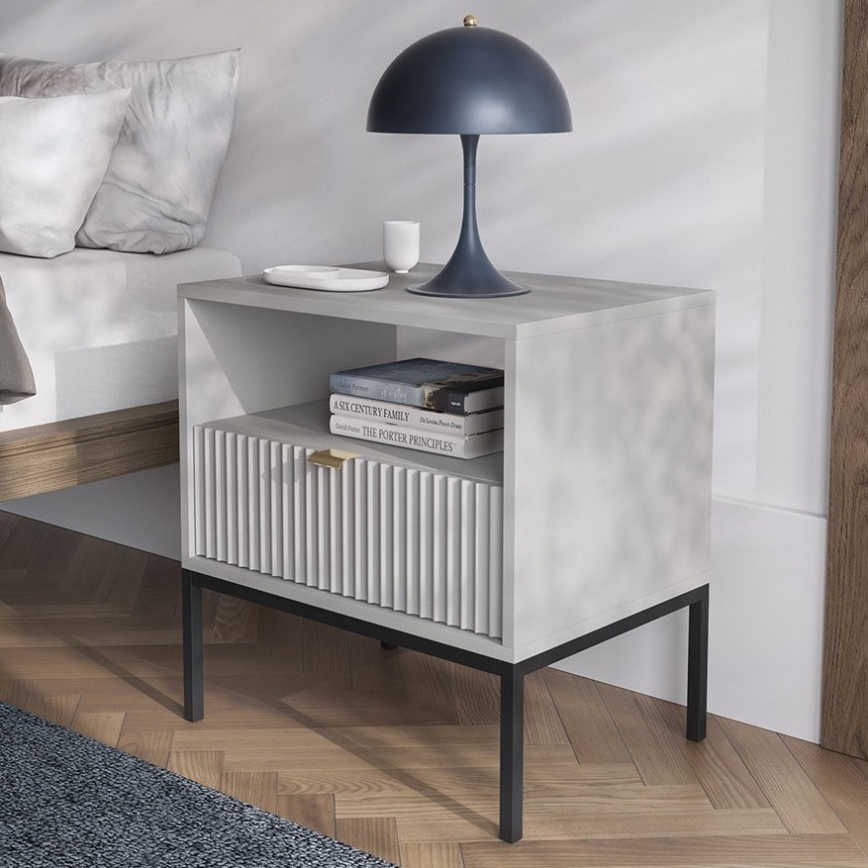 Nachttisch NOVA 56x54 cm grau/schwarz