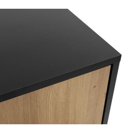 Nachttisch OVESSI 52x47 cm schwarz / Eiche Artisan