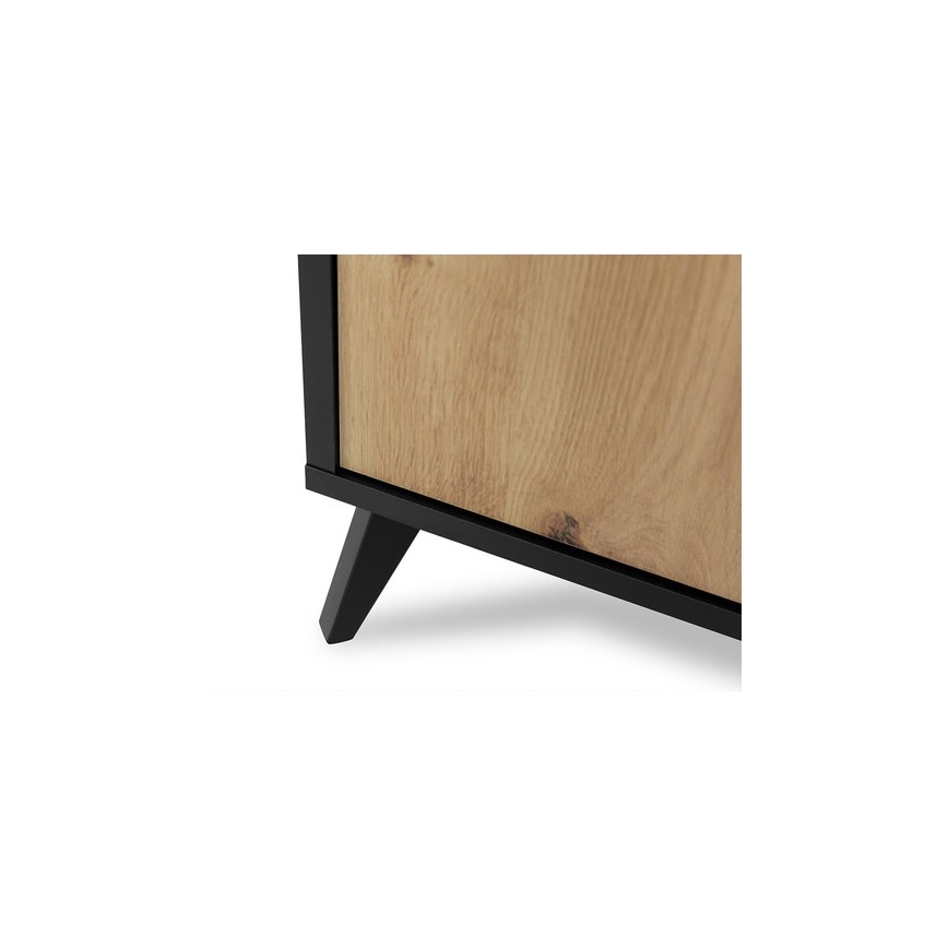 Nachttisch OVESSI 52x47 cm schwarz / Eiche Artisan