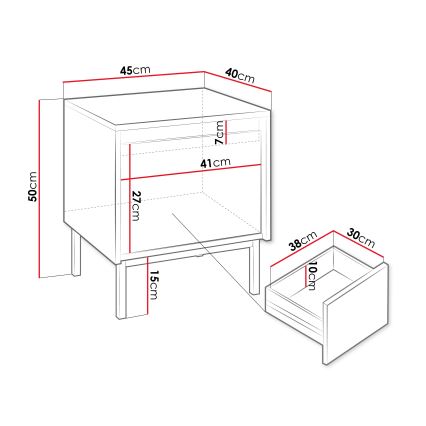 Nachttisch OZMI 50x45 cm schwarz