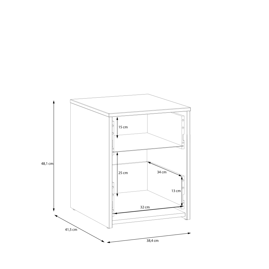 Nachttisch URO Artisan-Eiche/Weiß