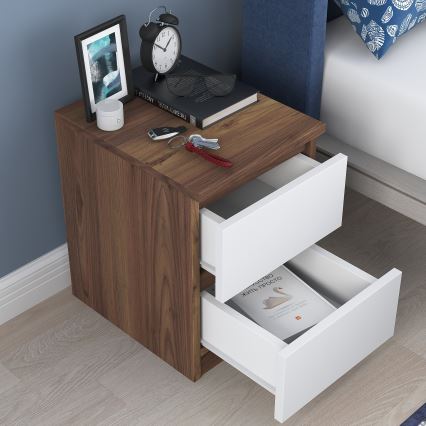 Nachttisch WALNUT 46,8x35 cm braun/weiß