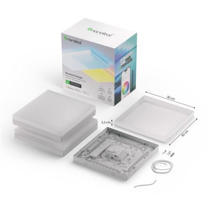 Nanoleaf - SET 3x dimmbare RGBW-LED-Deckenleuchten SKYLIGHT (1×18W/230V + 2×16W/230V) 2700–6500K Wi‑Fi