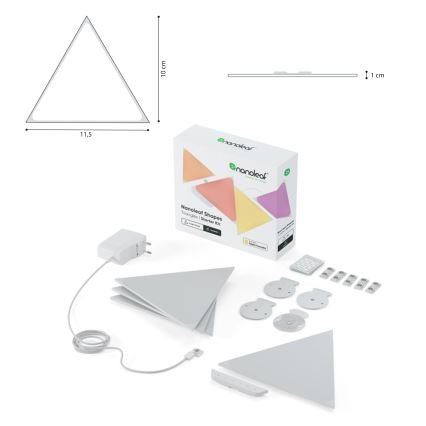 Nanoleaf NL48-1001TW-10PK - SET 10 Stk. LED-RGB-Panel Dimmbar TRIANGLES LED/0.5 Wi-Fi