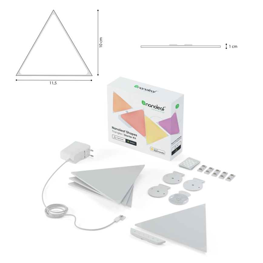 Nanoleaf NL48-1001TW-10PK - SET 10 Stk. LED-RGB-Panel Dimmbar TRIANGLES LED/0.5 Wi-Fi
