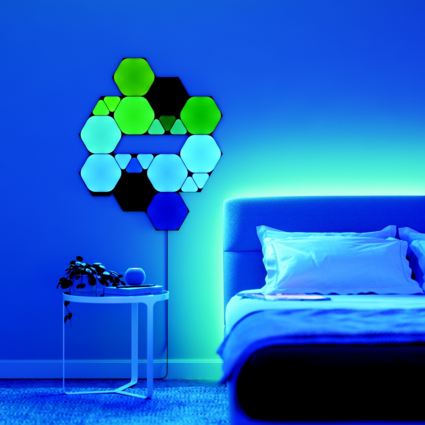 Nanoleaf - Extension LOT 10x LED RGBW Panneau à intensité variable MINI TRIANGLES LED/0,54W/230V 1200-6500K Wi-Fi