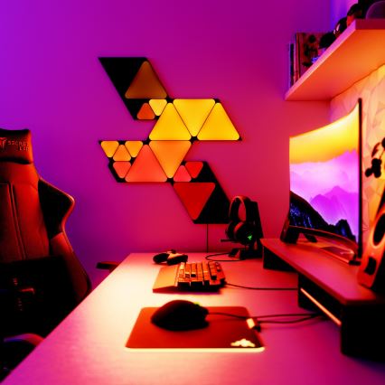 Nanoleaf - Extension LOT 10x LED RGBW Panneau à intensité variable MINI TRIANGLES LED/0,54W/230V 1200-6500K Wi-Fi