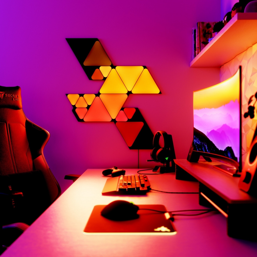Nanoleaf - Extension LOT 10x LED RGBW Panneau à intensité variable MINI TRIANGLES LED/0,54W/230V 1200-6500K Wi-Fi