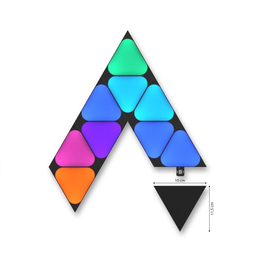 Nanoleaf - Extension LOT 10x LED RGBW Panneau à intensité variable MINI TRIANGLES LED/0,54W/230V 1200-6500K Wi-Fi