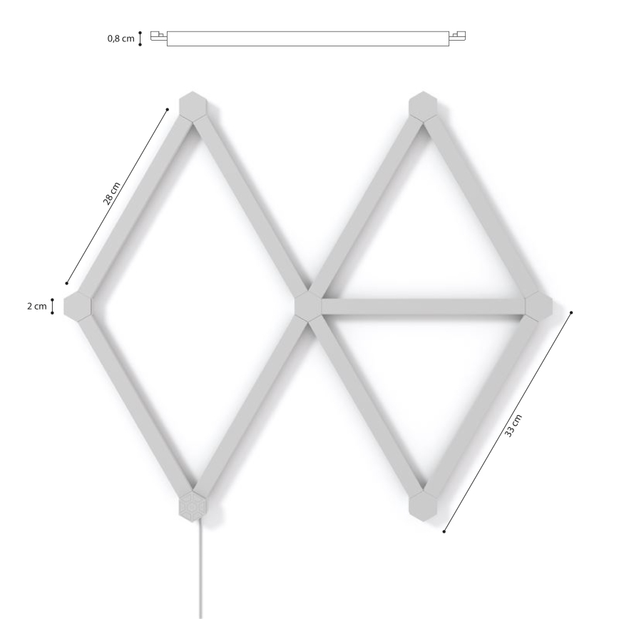 Nanoleaf - SET 9x LED RGBW Dimmerabile rotaia LINES LED/2W/230V 1200-6000K Wi-Fi