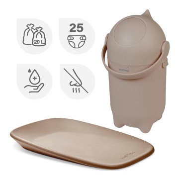 Nattou - Cestino per pannolini e fasciatoio SOFTY 50x70 cm marrone