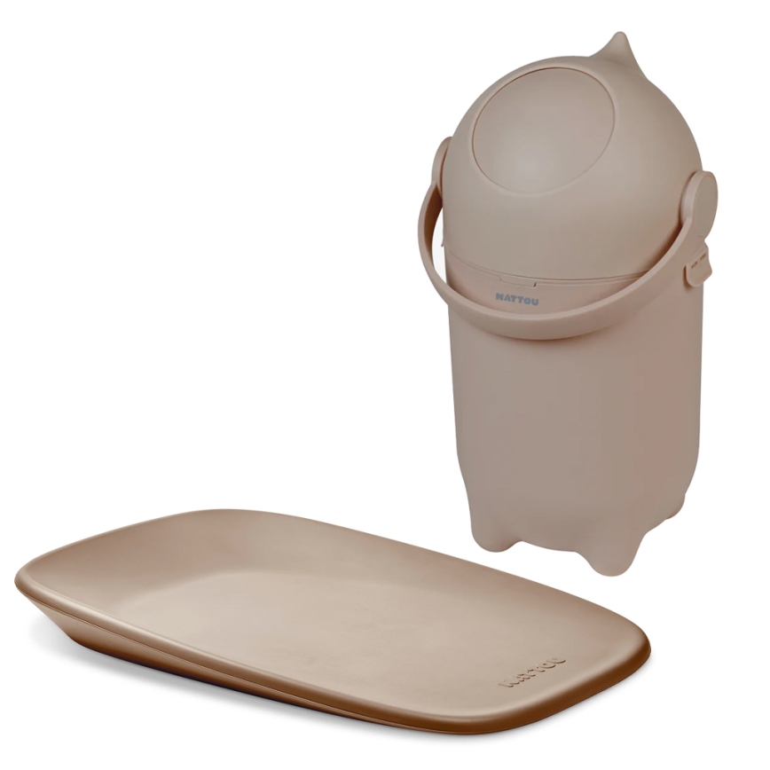 Nattou - Cestino per pannolini e fasciatoio SOFTY 50x70 cm marrone