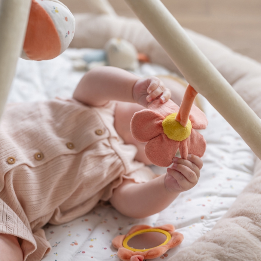 Nattou - Coperta per bambini per giocare con il trapezio MILA, ZOE & LANA beige