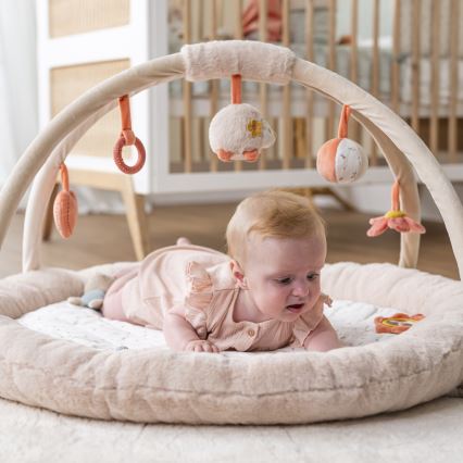 Nattou - Coperta per bambini per giocare con il trapezio MILA, ZOE & LANA beige