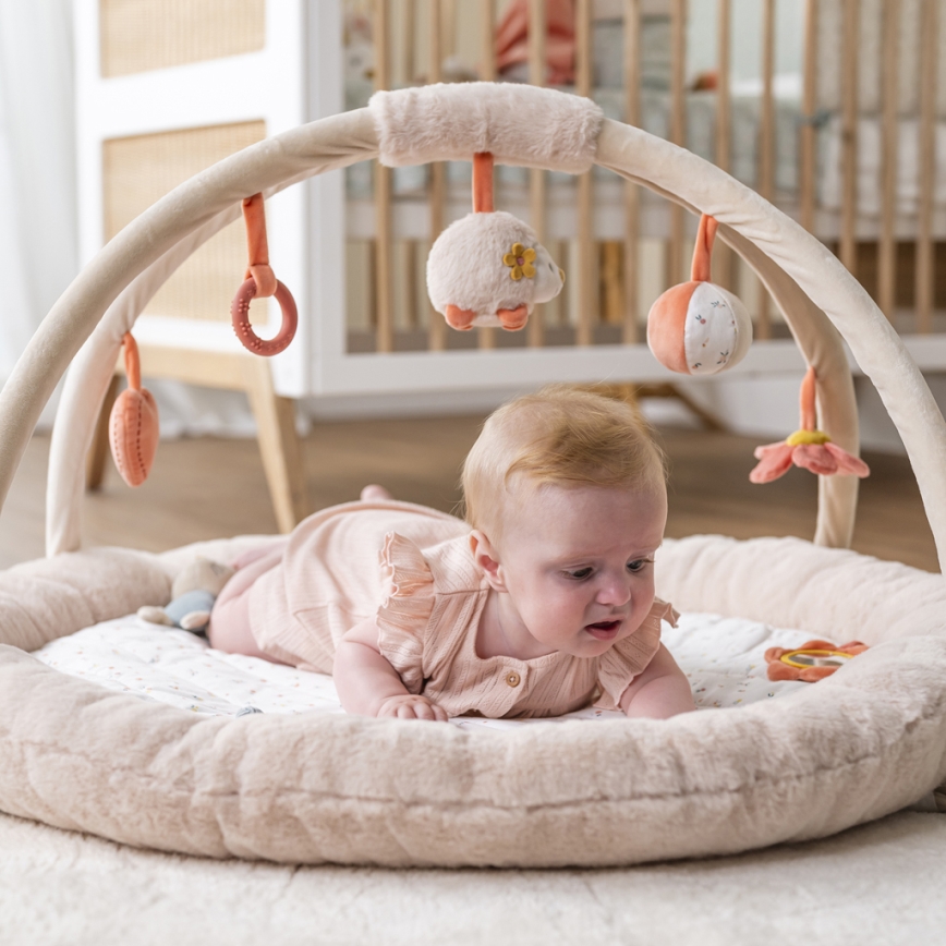 Nattou - Coperta per bambini per giocare con il trapezio MILA, ZOE & LANA beige