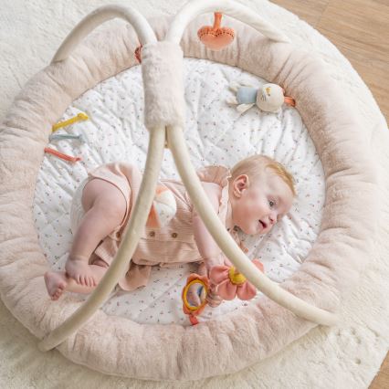 Nattou - Couverture de jeu enfant avec trapèze MILA, ZOE & LANA beige