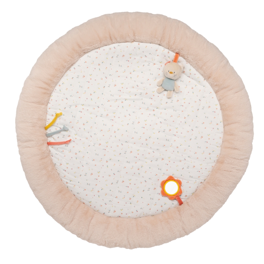 Nattou - Couverture de jeu enfant avec trapèze MILA, ZOE & LANA beige