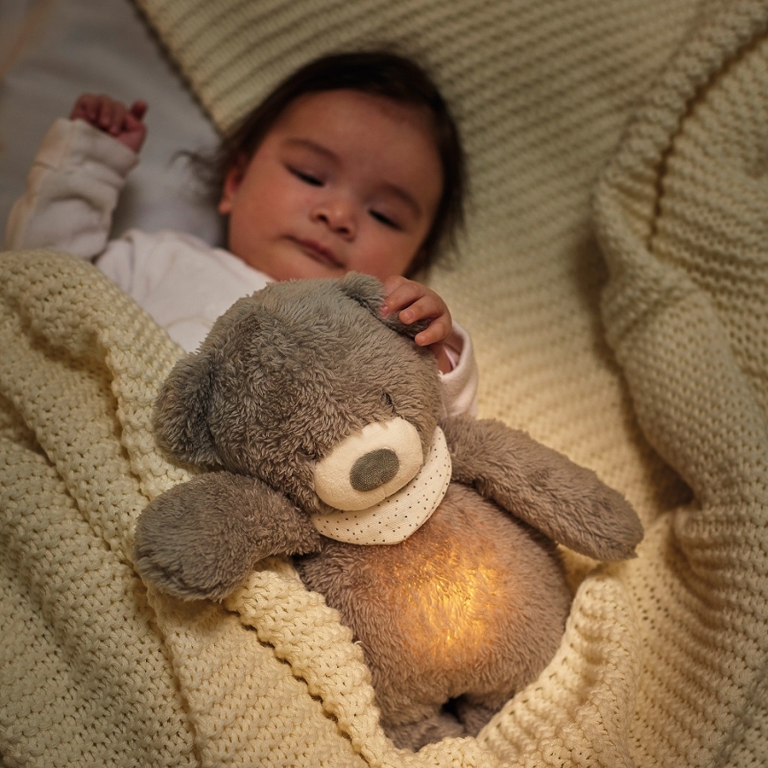 Nattou - Doudou avec mélodie et lumière SLEEPY BEAR 4en1 beige