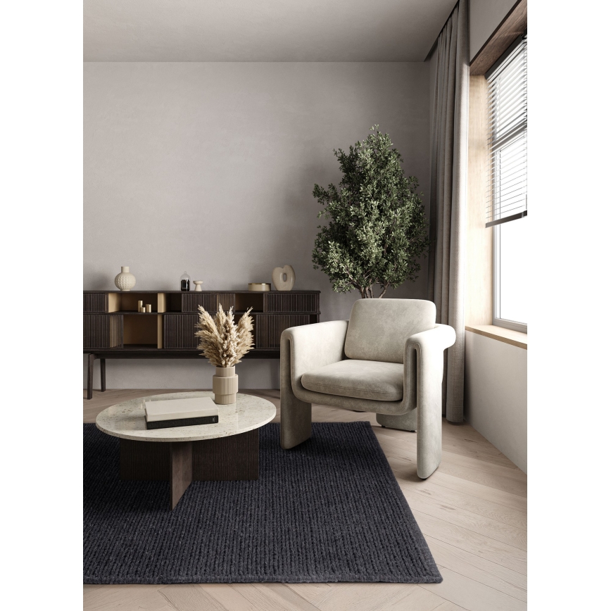 Naturteppich FIR WOOL, 120 x 170 cm, 2600 g/m², Anthrazit