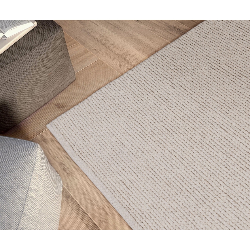 Naturteppich FIR WOOL, 70 × 140 cm, 2600 g/m², creme