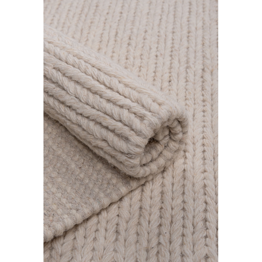 Naturteppich FIR WOOL, 70 × 140 cm, 2600 g/m², creme