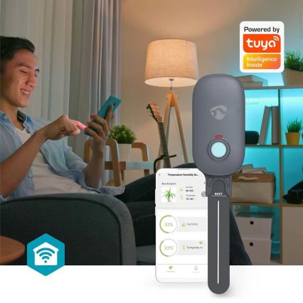 Nedis BTSM1GY - Sensore di umidità del suolo 3xAAA Wi-Fi Tuya IP55