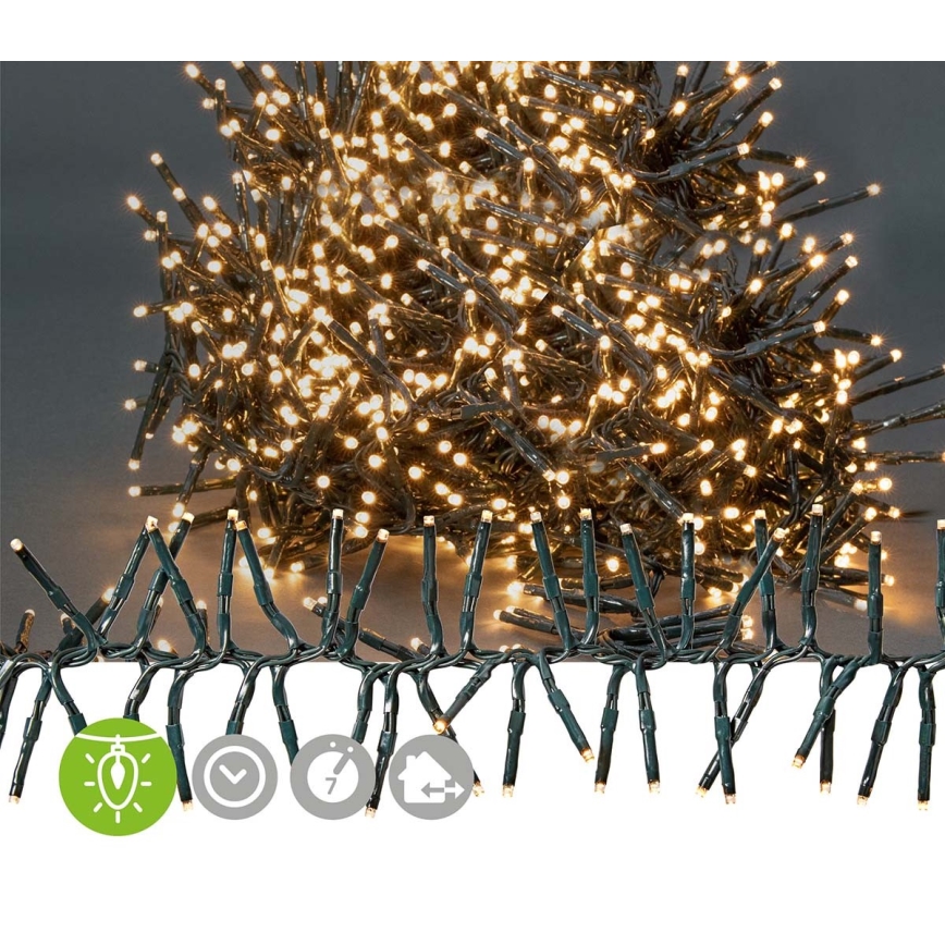 Guirlande lumineuse LED d'extérieur 1512 LED / 7 fonctions, 14 m, IP44, blanc chaud