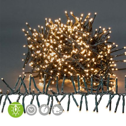 Guirlande LED d'extérieur 768 LED, 7 fonctions, 8,6 m, IP44, blanc chaud