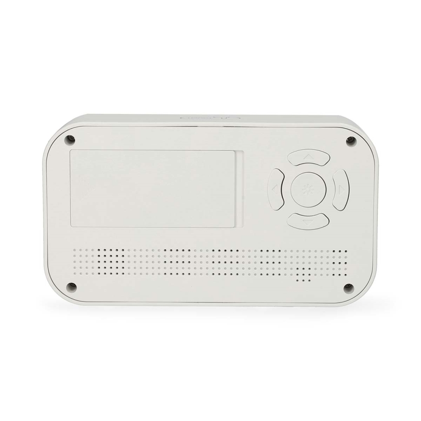 Digitale Uhr mit Wecker, Thermometer und Hygrometer, 2×AA, weiß