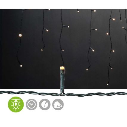 LED Rideau lumineux d'extérieur 360xLED/7 fonctions 14m IP44 blanc chaud