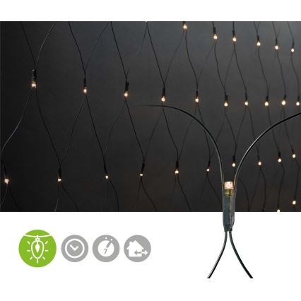 LED-Lichtervorhang für den Außenbereich, 320 LEDs / 7 Funktionen, 6 m, IP44, warmweiß