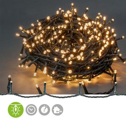 Catena luminosa LED per esterni 720 LED/7 funzioni 57 m IP44 bianco caldo