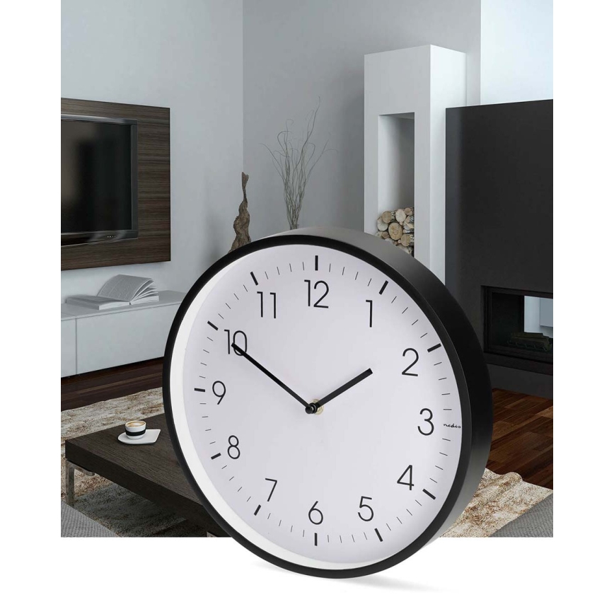 Orologio da parete Ø 30,8 cm 1xAA nero