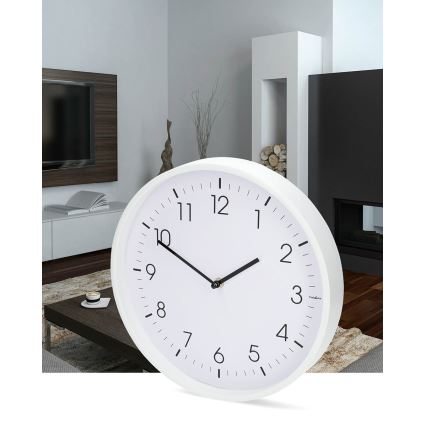 Wanduhr, Ø 30,8 cm, 1× AA, weiß