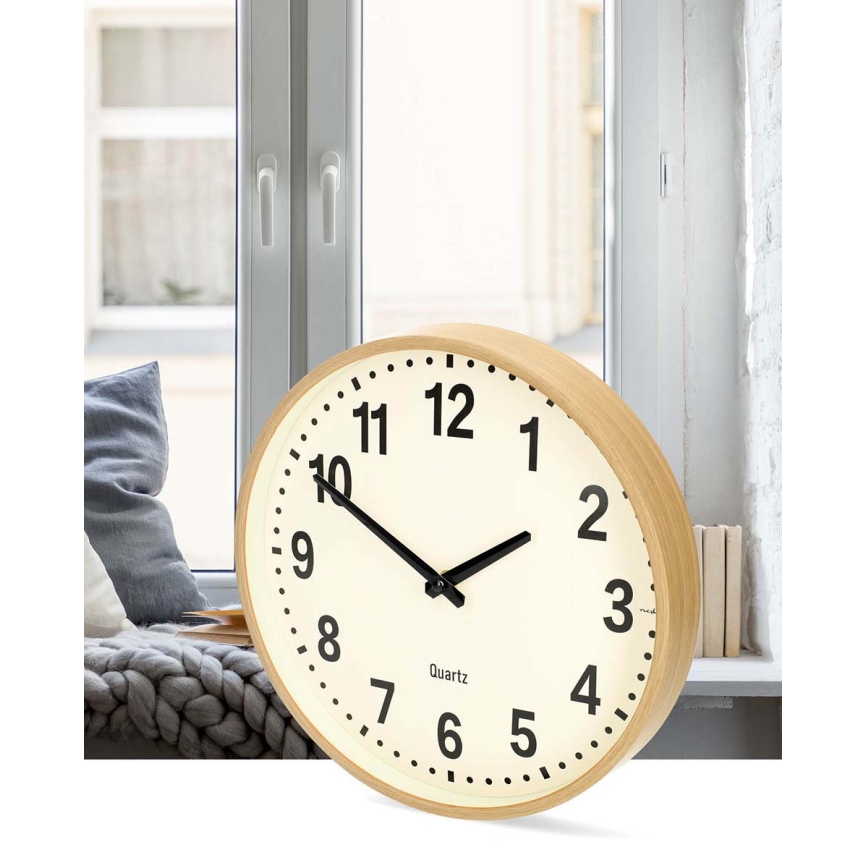 Orologio da parete Ø 30,8 cm – alimentazione 1x AA – finitura in legno