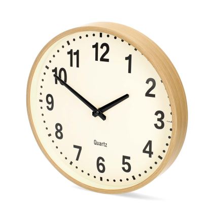 Wanduhr Ø 30,8 cm, 1× AA-Batterie, Holz