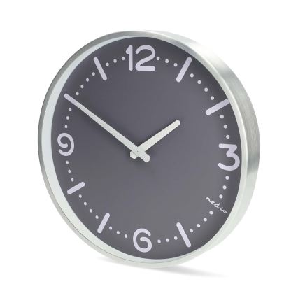 Horloge murale Ø 30,5 cm, 1x AA, chrome mat