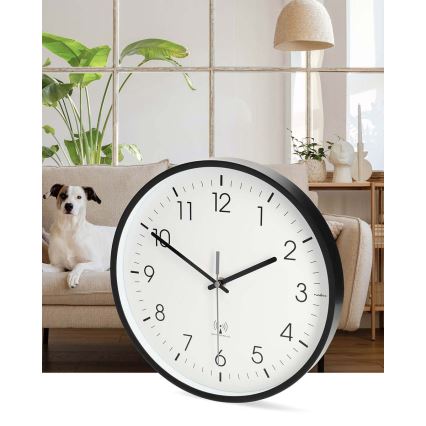 Horloge murale Ø 30,5 cm, 1 pile AA, noire