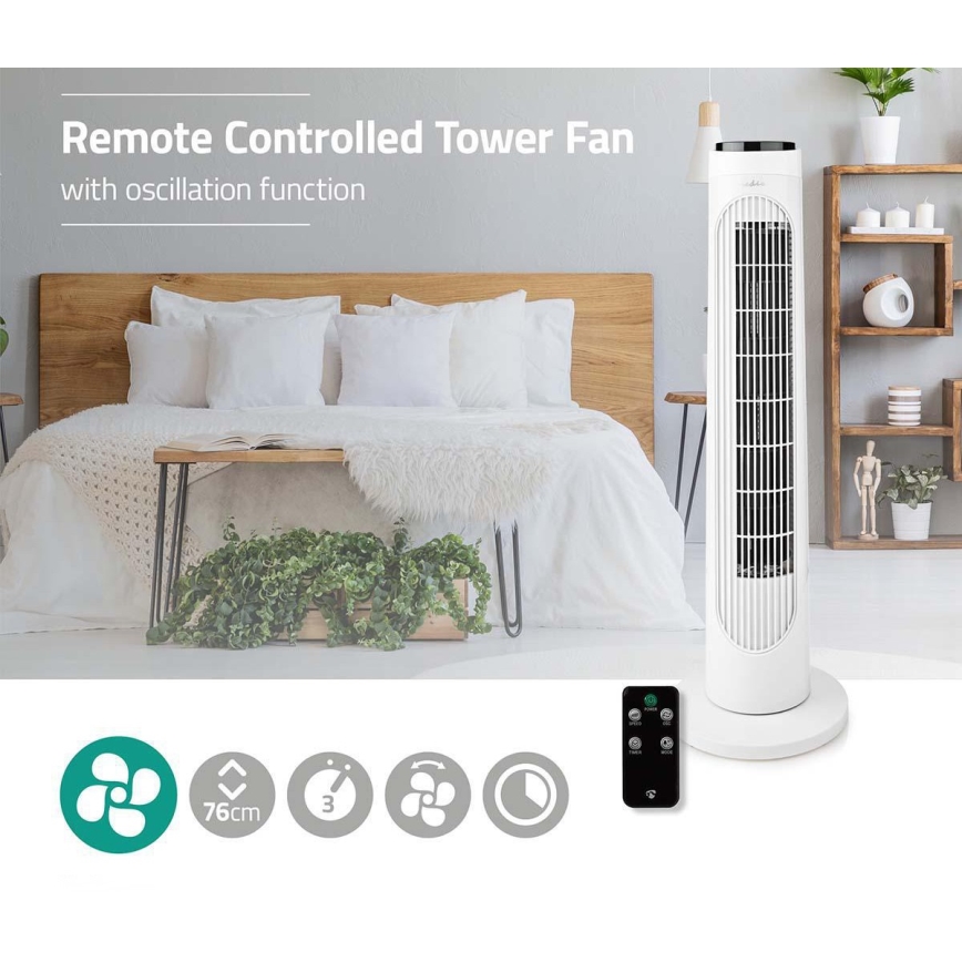 Ventilatore a terra 50W/230V bianco + TC
