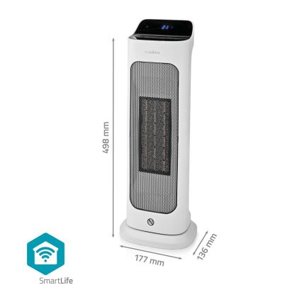 Ventilateur avec un élément chauffant en céramique Smartlife 1400/2000W/230V Wi-Fi Tuya + télécommande