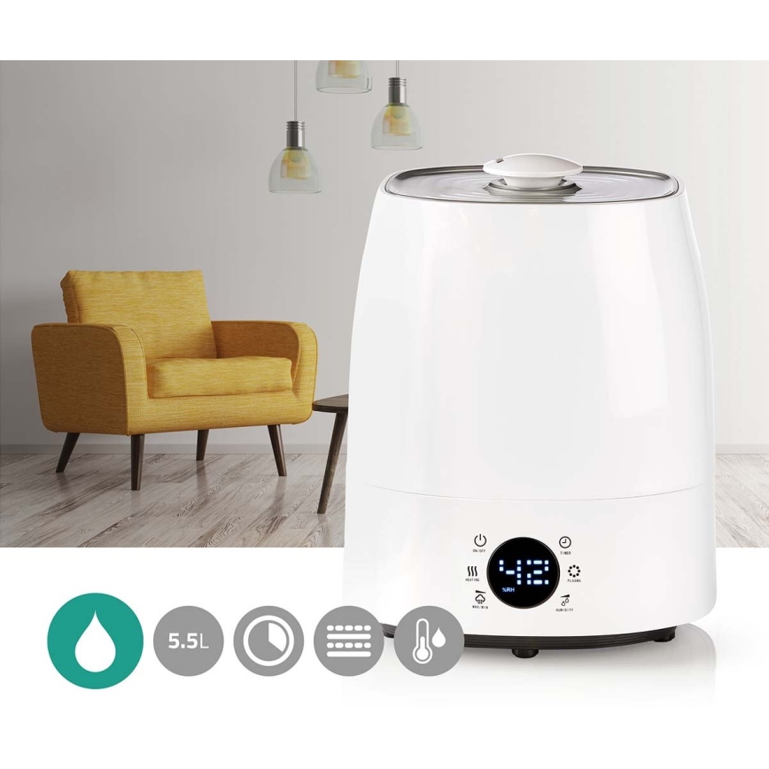 Humidificateur avec LED écran 5,5 l 110W/230V