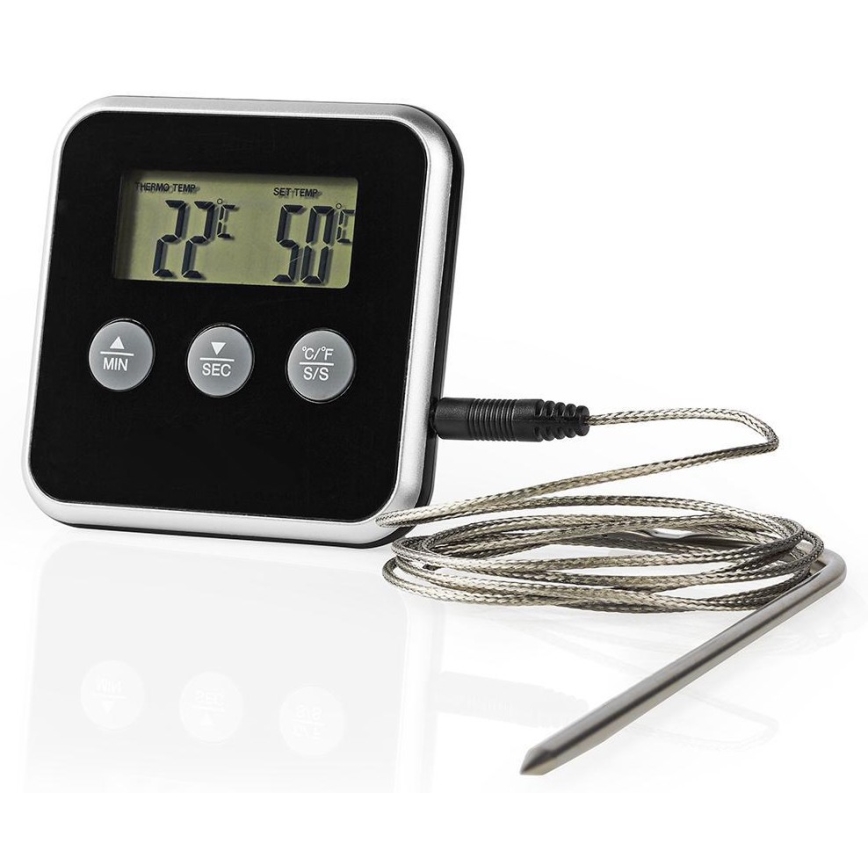 Termometro per carne con display e timer 0-250 °C 1xAAA