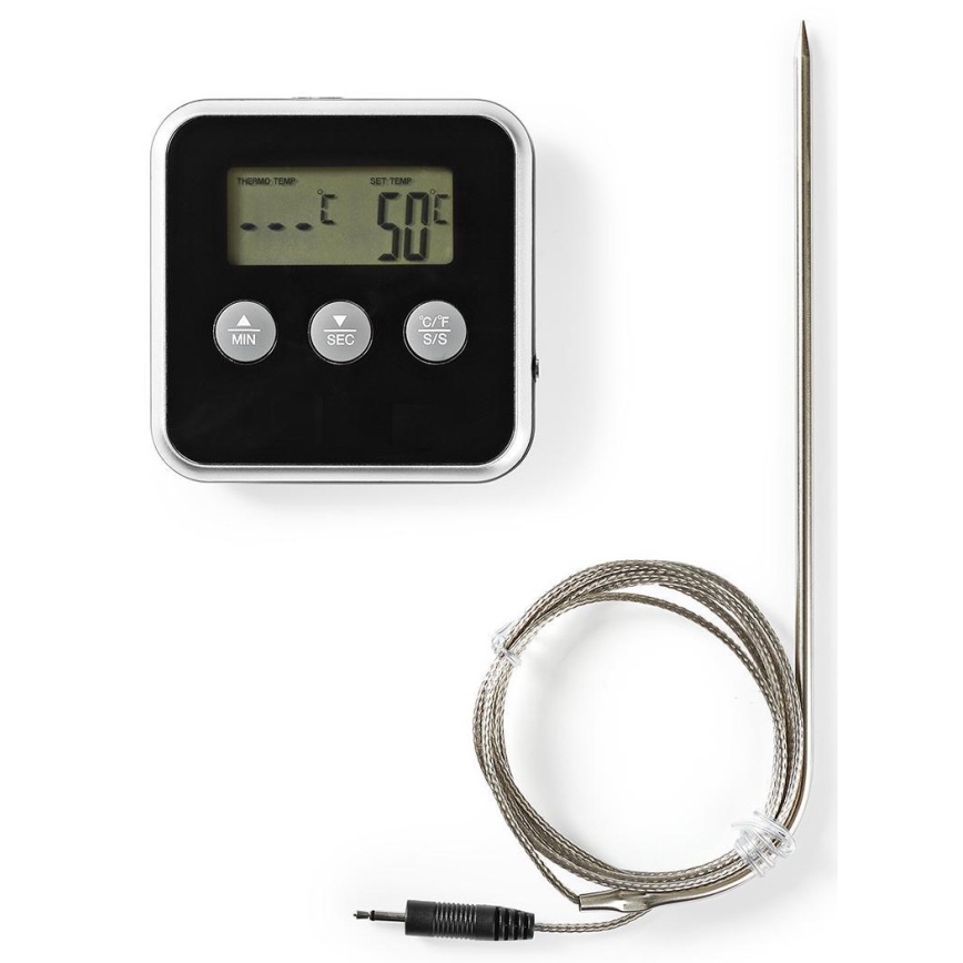 Termometro per carne con display e timer 0-250 °C 1xAAA