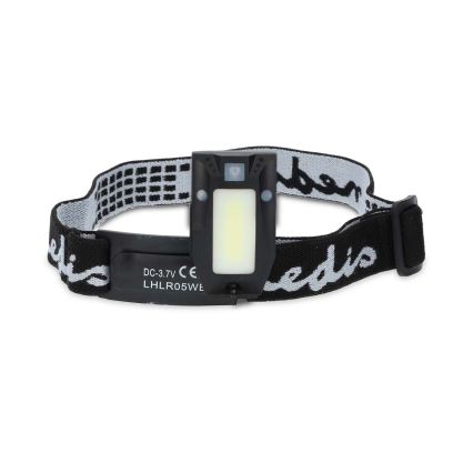 Dimmbar, wiederaufladbare LED-Stirnlampe mit Bewegungssensor – 5 V, 500 mAh, IPX4, schwarz
