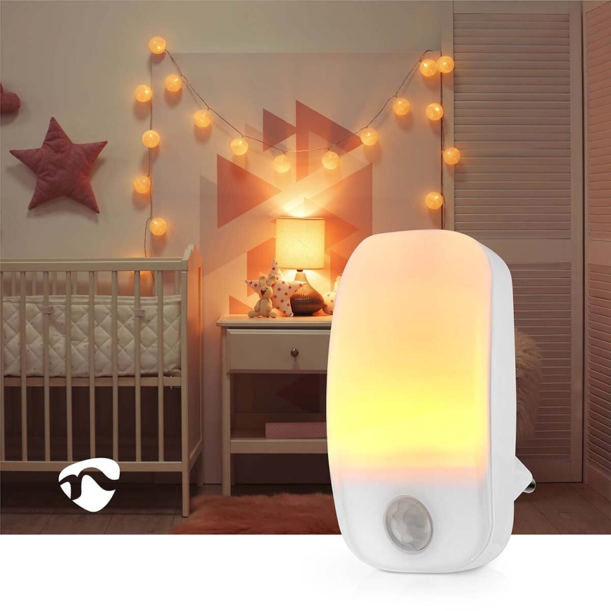 LED Lampada a zoccolo orientabile con sensore di movimento e crepuscolare LED/0,55W/230V bianco