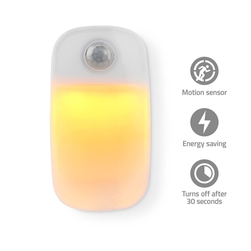 LED Lampada a zoccolo orientabile con sensore di movimento e crepuscolare LED/0,55W/230V bianco