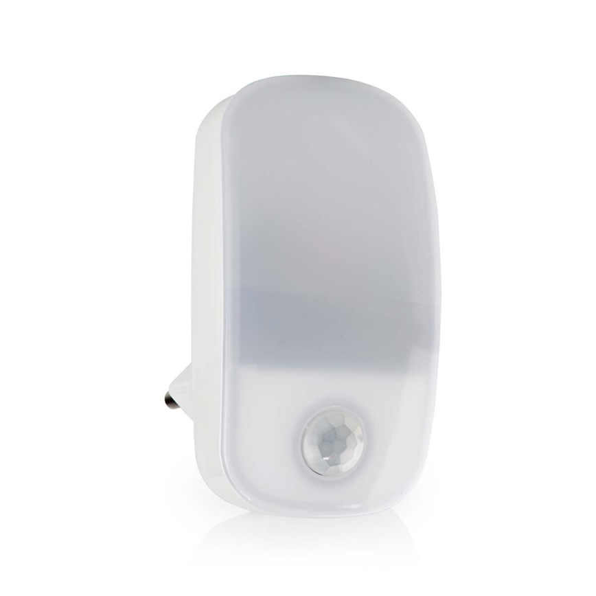 Veilleuse sur prise avec détecteur de mouvement et de crépuscule LED/0,55W/230V blanc
