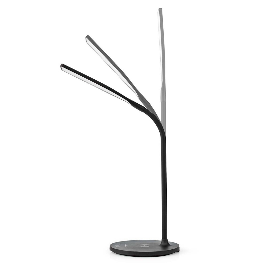 LED Dimmerabile touch flexible lampada da tavolo con 15W ricarica wireless Qi LED/5,5W/230V 2700-6500K nero