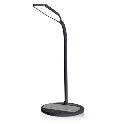 LED Dimmerabile touch flexible lampada da tavolo con 15W ricarica wireless Qi LED/5,5W/230V 2700-6500K nero