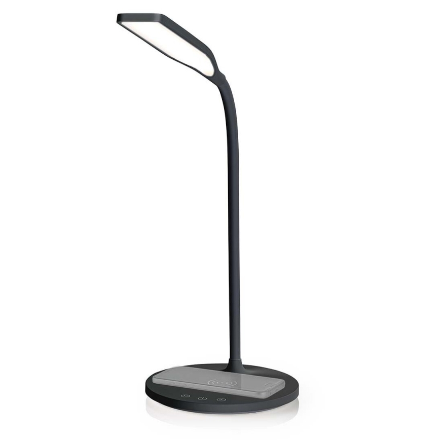 LED Dimmerabile touch flexible lampada da tavolo con 15W ricarica wireless Qi LED/5,5W/230V 2700-6500K nero